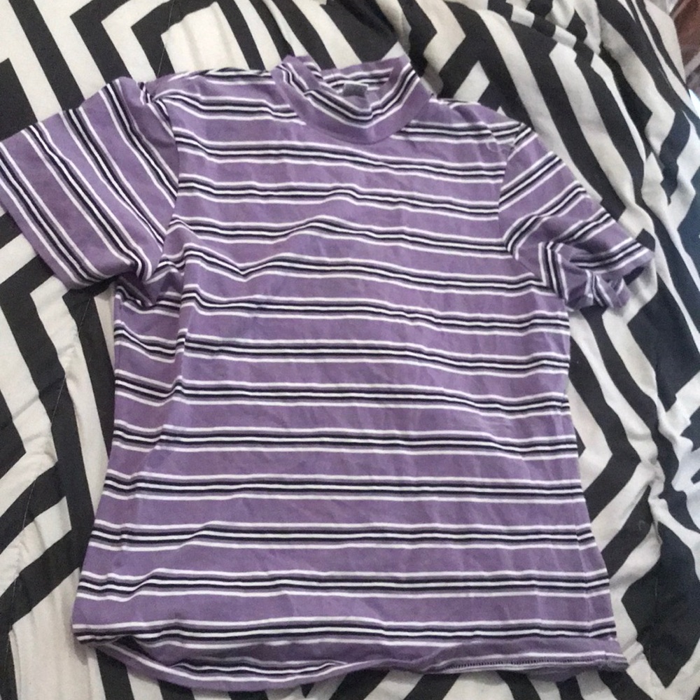 Stripe one inch turtle neck shirt